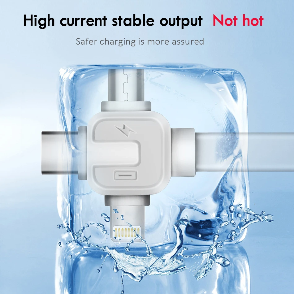 Universal 3 in 1 Lighting Charging&Sync Data Cable For iPhone 7 8 6s Plus X Micro USB Type-C Fast Charge Cables For Xiaomi (7)