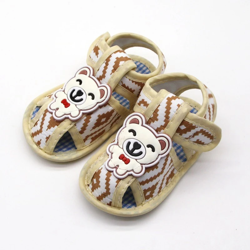 2019 летние детские сандалии для мальчиков джентльмен Медведь Детские сандалии милые хлопковые на мягкой подошве обувь для малышей обувь