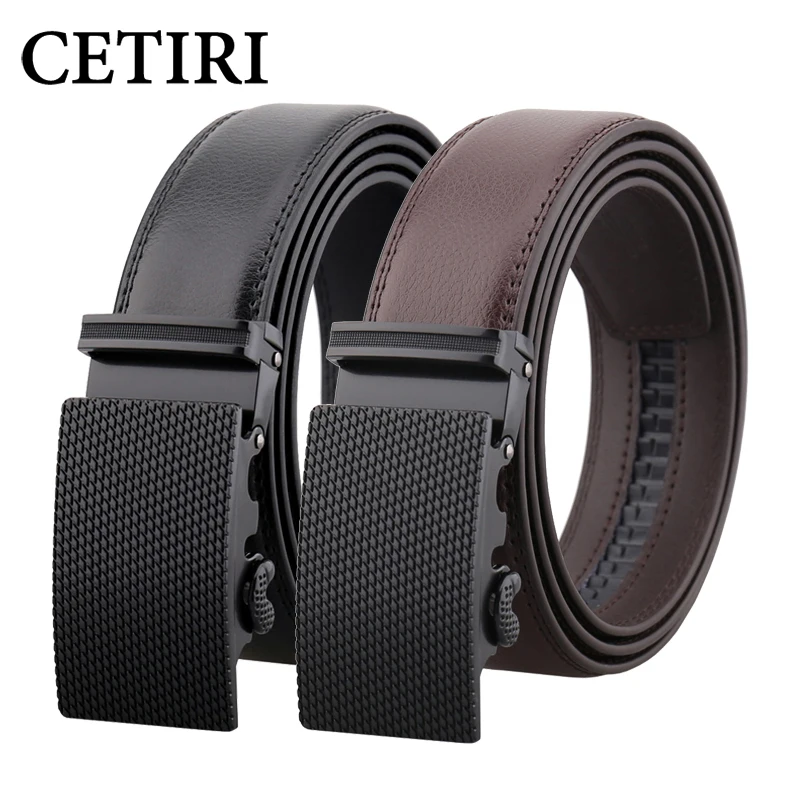 

CETIRI fashion men's automatic casual belt for jeans male luxury genuine leather no holes belts for men adjustable belt straps