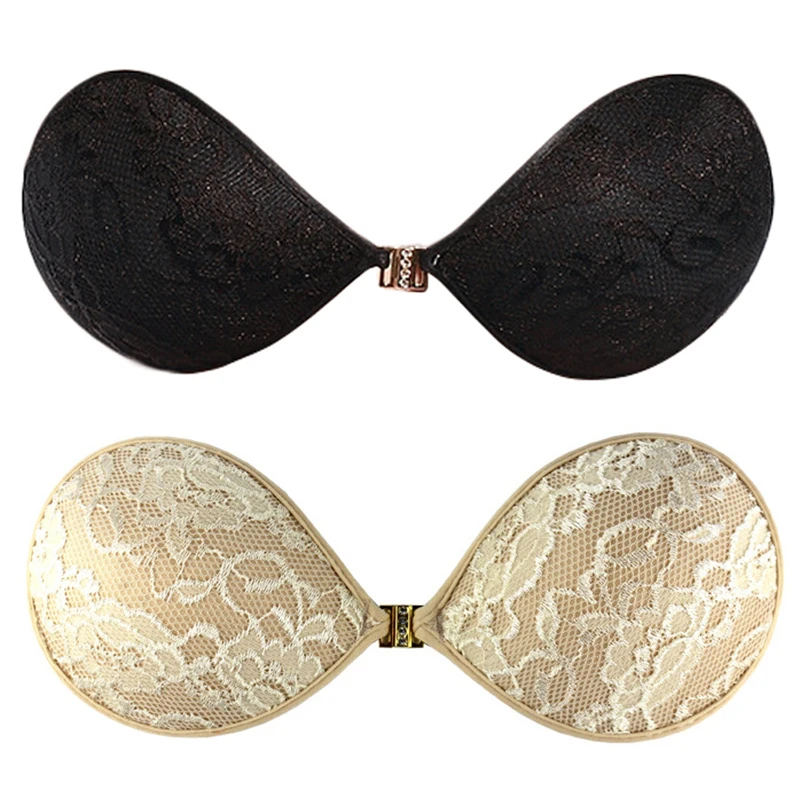 200 PCS / LOTLace Jacquard Breathable Bra Sexy Push Up Silicone Bra