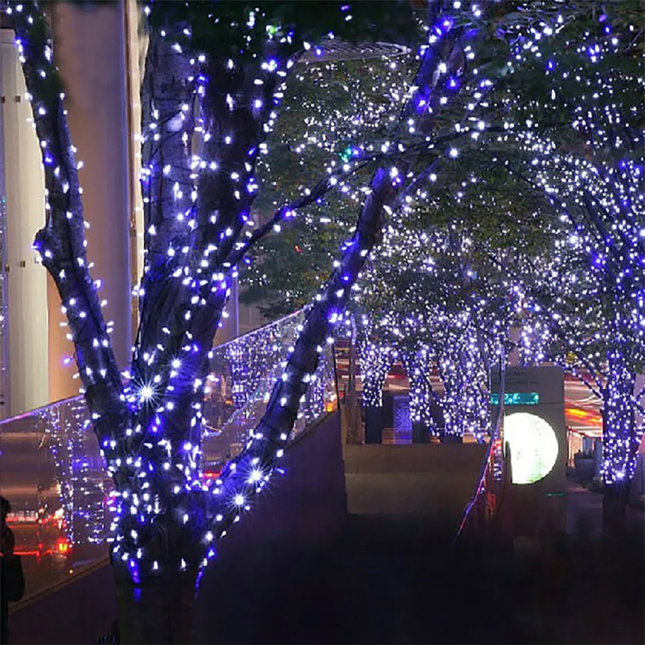 Solar powered string lights outdoor use waterproof tree decor