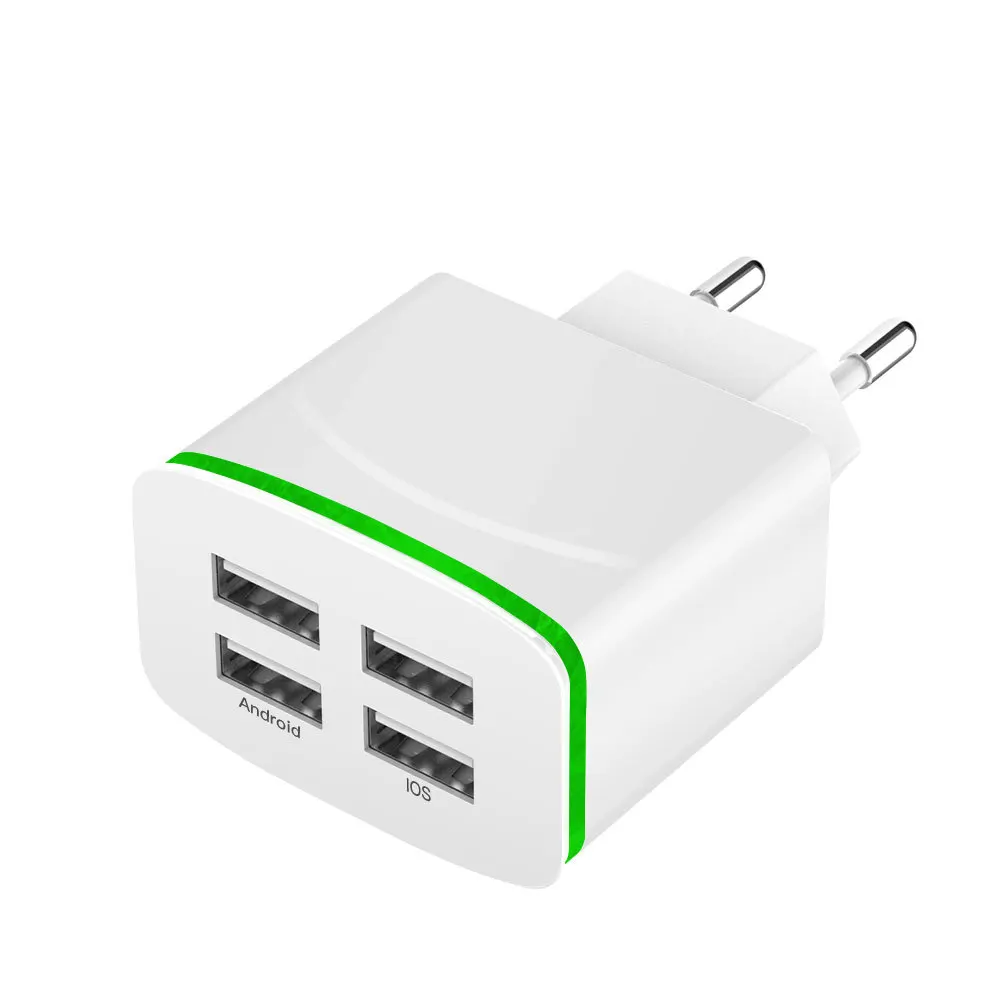 Зарядное устройство Moonbiffy с 4 USB-портами портативное для быстрой зарядки