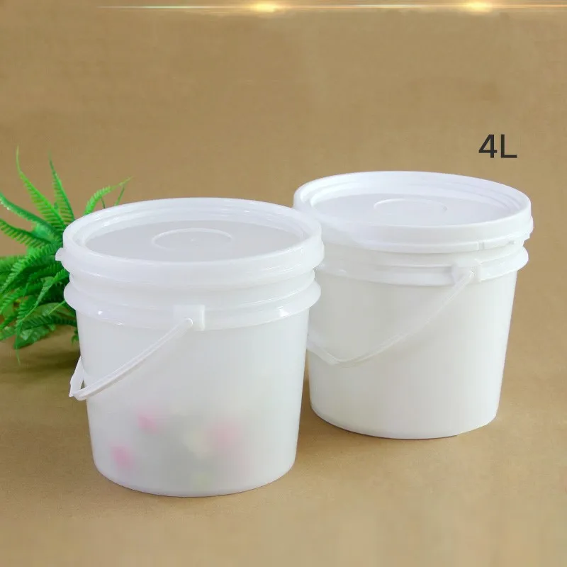 Circular Food Grade Plastic Bucket 4L Flour Paste Storage Barrel Chili