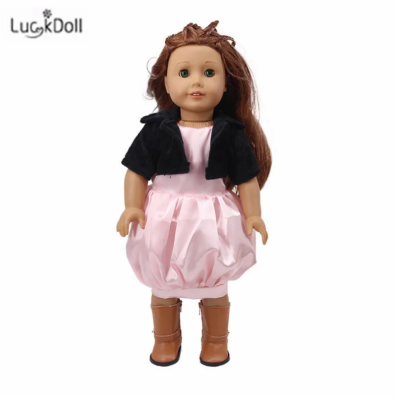 LUCKDOLL1 пара однотонные сапоги подходят 18 дюймов Американский 43 см Кукла одежда аксессуары, игрушки для девочек, поколение, подарок на день рождения