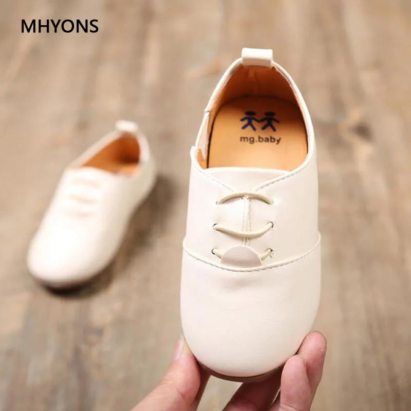 Новинка 2019 кожаная обувь MHYONS для девочек детская мальчиков и Винтажная принцессы