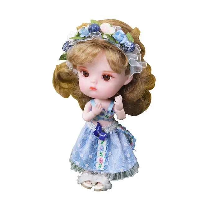 Мечта фея 1/12 BJD кукла 26 шарнирное тело ob11 мини кукла с обувью 14 см милая детская Подарочная игрушка, имя от DODO - Цвет: blueberry
