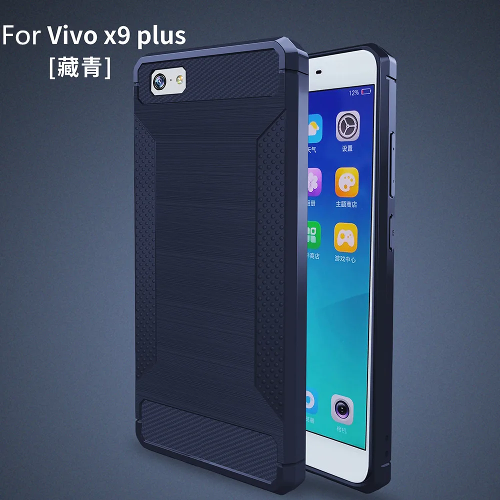 cheap For VIVO X9 plus xplay 6 case Latest Hybrid slim Super armor Carbon Fiber Texture Brushed Silicone Cover X9 plus phone case
