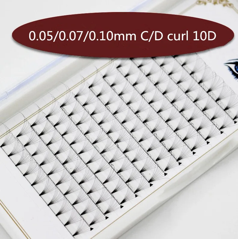 

New 10D Russian Volume Eyelash Extension Short Rod Prefabricated Fan C D Curly Mink Eyelashes Hot Eyelashes Personal Extension
