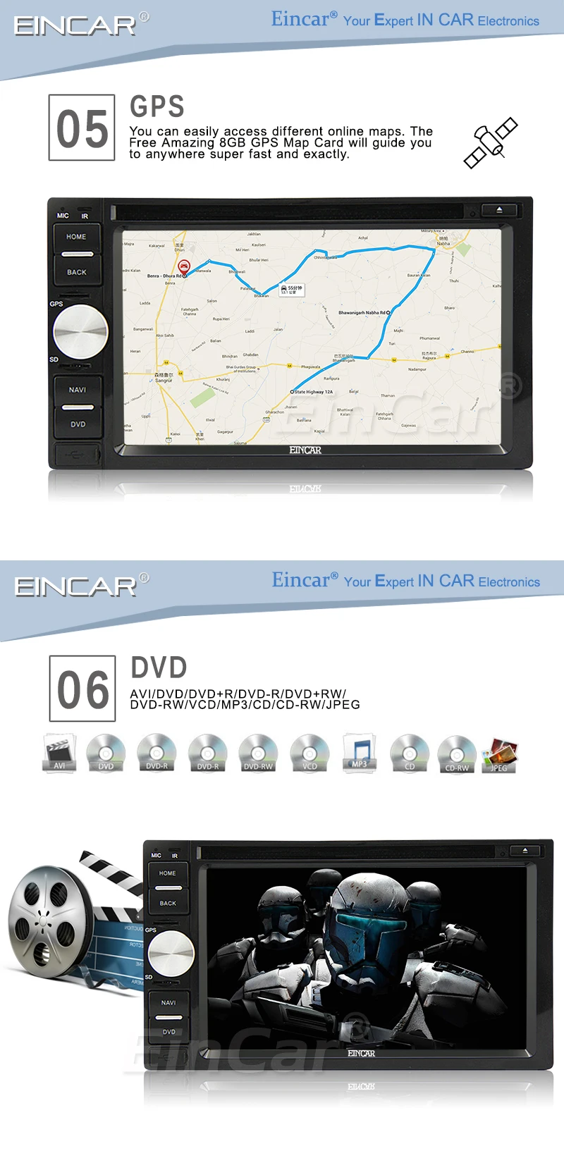 Sale In Dash Car Stereo DVD Player GPS Navigation Touchscreen 2 Din For Universal Car Radio Bluetooth Auto Autoradio USB SD Aux+Map 6