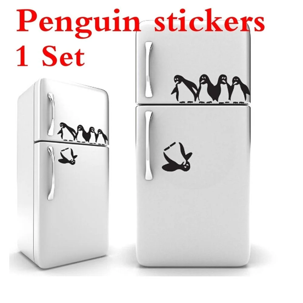1 шт. Забавный Пингвин кухонные наклейки на холодильник DIY для столовой кухни