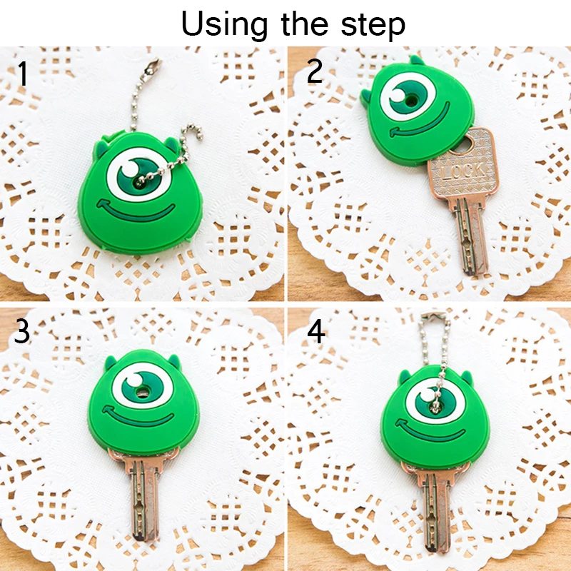 1pcs cartoon Silicone Protective key Case Cover For key Control Dust Cover Holder Organizer Home Accessories Supplies