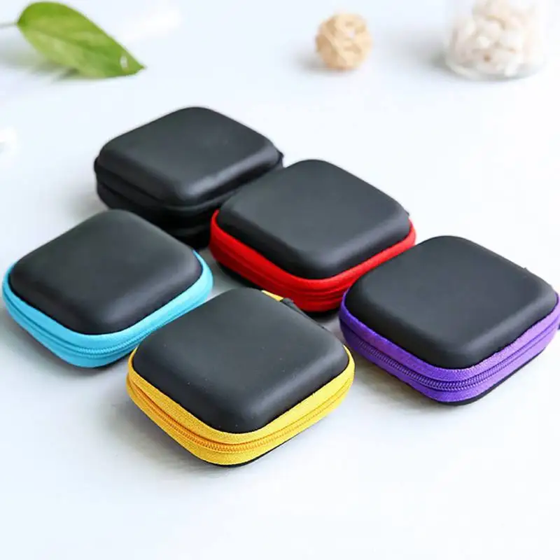 

Storage Case Bags Square PU + EVA Bluetooth Data Line Usb SD Card Cable Earphones Package Box Mini Headset Bag