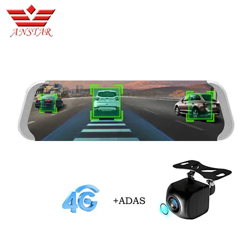 ANSTAR 4G Android автомобильный видеорегистратор HD 1080P Зеркало рекордер Dash Cam ADAS камера заднего вида 10''GPS dvr зеркало видео регистратор двойной объектив - Название цвета: 786-4G-ADAS