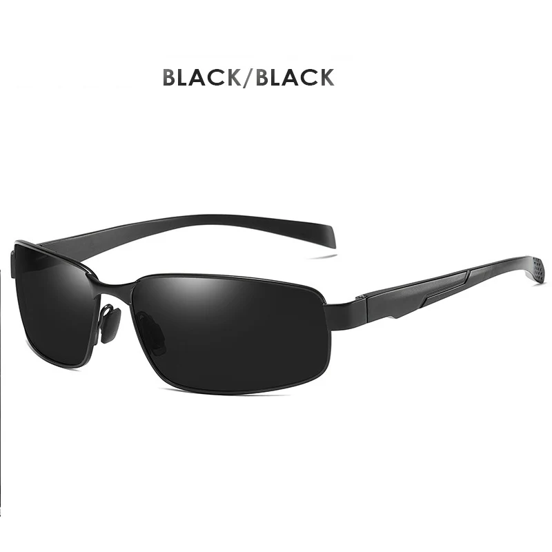 Брендовые высококачественные поляризованные солнцезащитные очки, Мужские Винтажные Солнцезащитные очки с металлической оправой для вождения, мужские очки Gafas de sol masculino - Цвет линз: Black-black