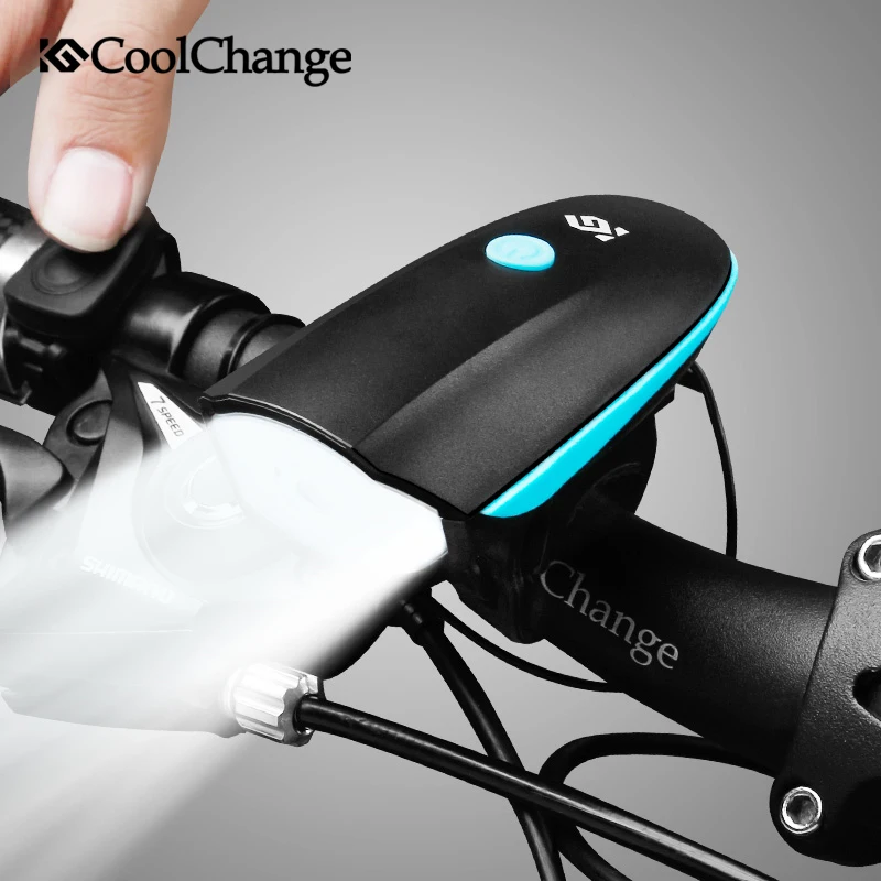 comprar CoolChange Bicicleta Elétrica Buzina de Bicicleta Chifre Sino de Carregamento USB 140 db À Prova de Chuva Luz Do Farol de Bicicleta Sino Do Anel Acessório