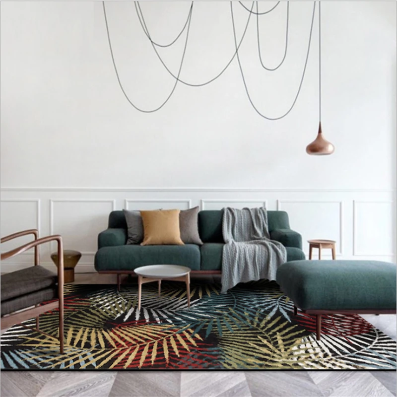 Modern American Deep Red Green Leaf Pattern Crystal Velvet Carpet Carpets For Living Room Carpet Kids Room Bedroom Rugs Carpet Aliexpress