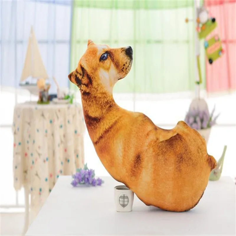 Креативный 3D яркий Печатный Полный корпус в форме собаки животное тигр Волк собака милый Mordern офис объятия Подарок Подушка диванная подушка