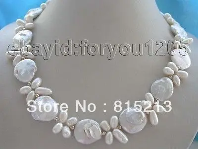 

FREE SHIPPING>>>@@ > N1784 Natural 20mm White Reborn Keshi Pearl Necklace