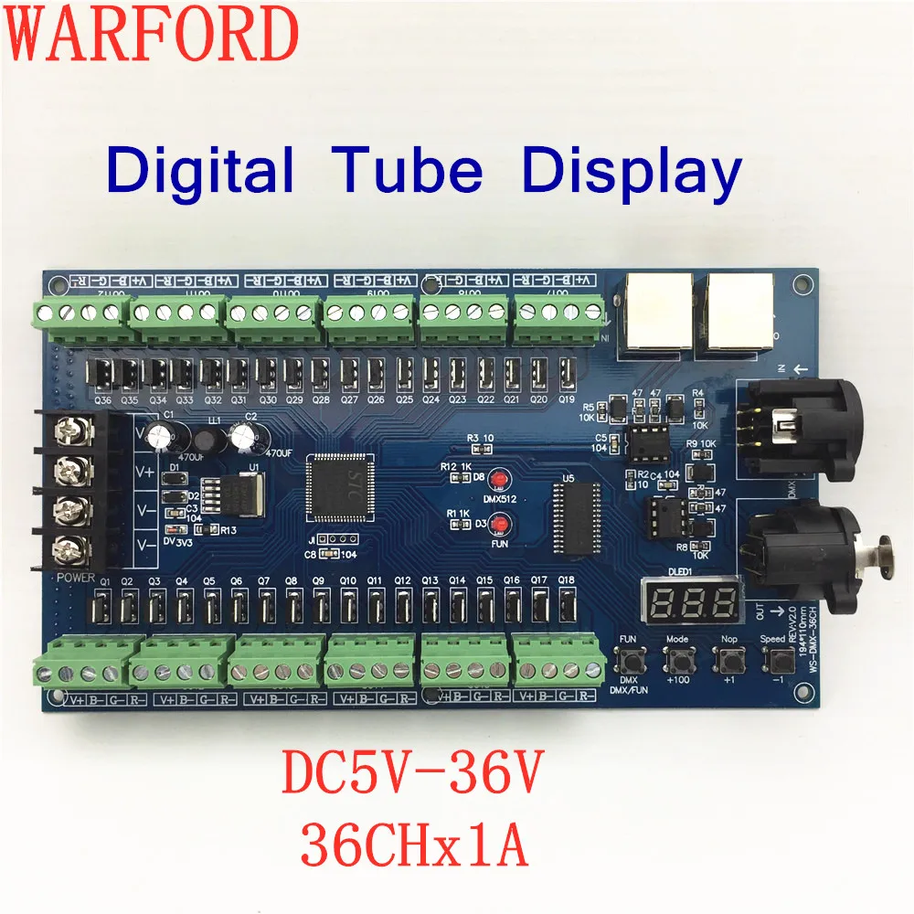 1 шт. DC5V-36V 36 каналов 12 групп WS-DMX-36CH-HV dmx512 декодер светодиодный контроллер для RGB
