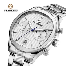 STARKING New Arrival Stainless Steel Men Chronograph Watch 30m Water Resistant Fashion Elegant Blue Dial Watch Quartz Male watch STARKING New Arrival Stainless Steel Men Chronograph Watch 30m Water Resistant Fashion Elegant Blue Dial Watch Quartz Male watch