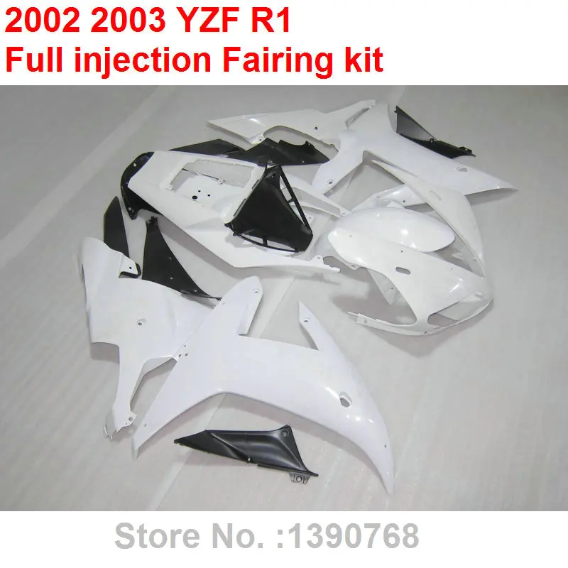 Инжекционного метода литья пластмассы ABS обтекатель комплект для YAMAHA R1 2002 2003 белые обтекатели комплект YZF R1 02 03 HZ27