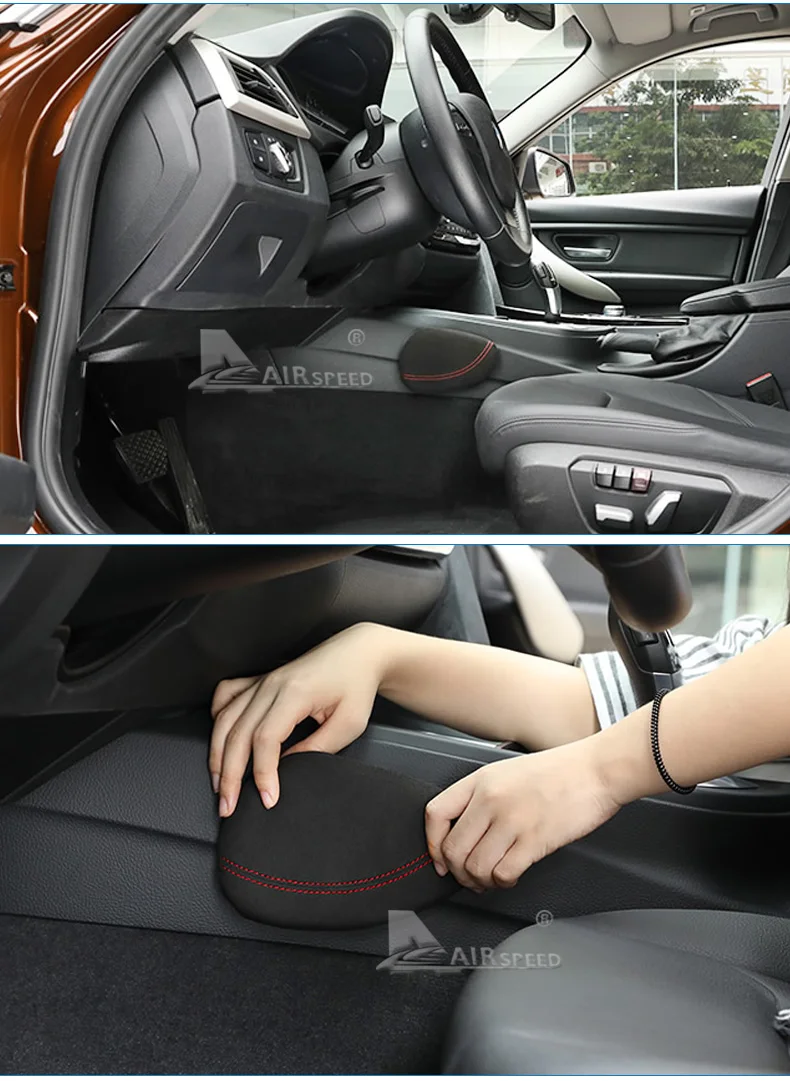 Leather Car Leg Cushion Knee Pad Thigh Support Pillow for Mercedes Benz W203 W204 W205 W211 W210 W212 AMG Accessories (7)