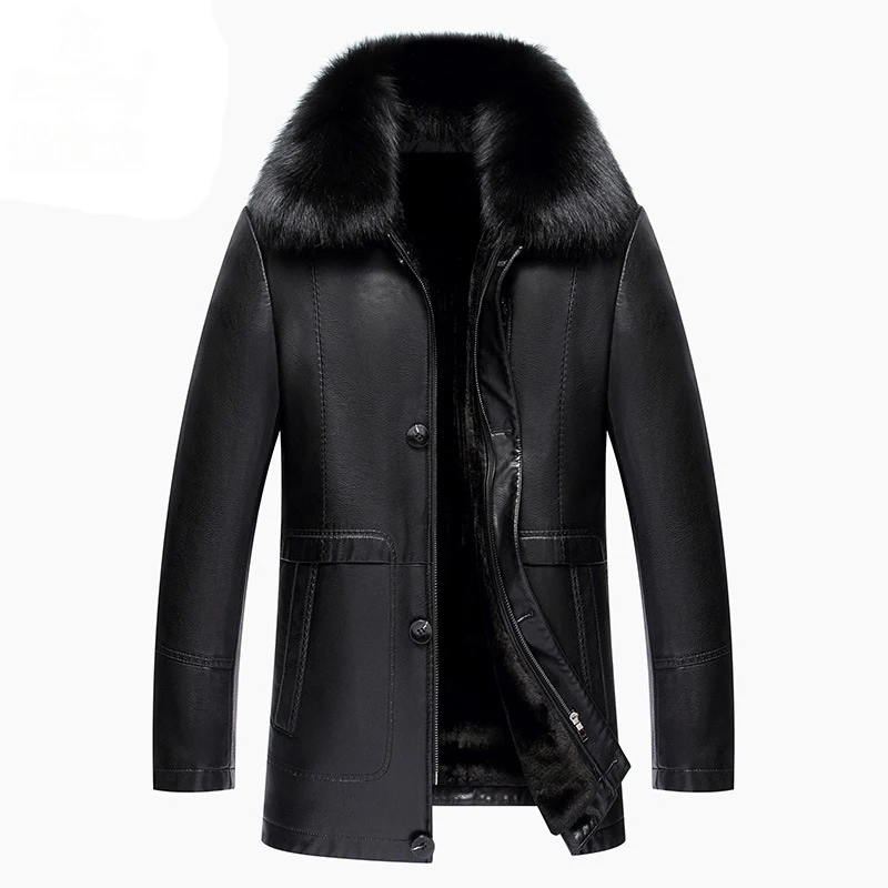 2018 New Thicken Warm Natural Fur Collar Winter Coats Men