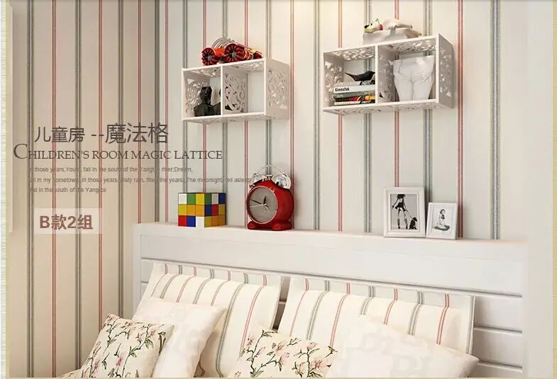 Настенная полка для спальни, гостиной, настенная подвесная креативная простая решетчатая декоративная стойка для хранения роутера, стойка XI3201441