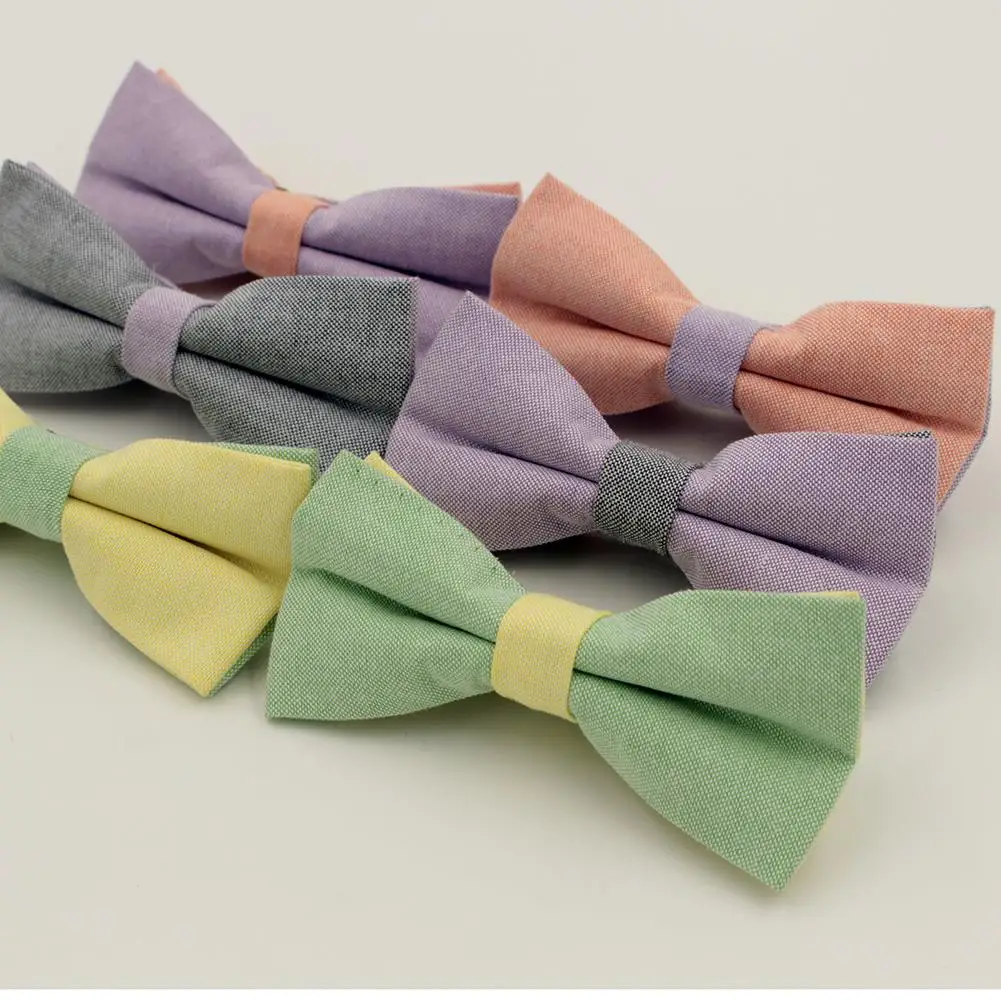 

VEEKTIE Casual Bow tie Cotton Men Solid Color Bowtie Cotton Butterfly Men Wedding Bow tie Patchwork Business Cravate Vestidos