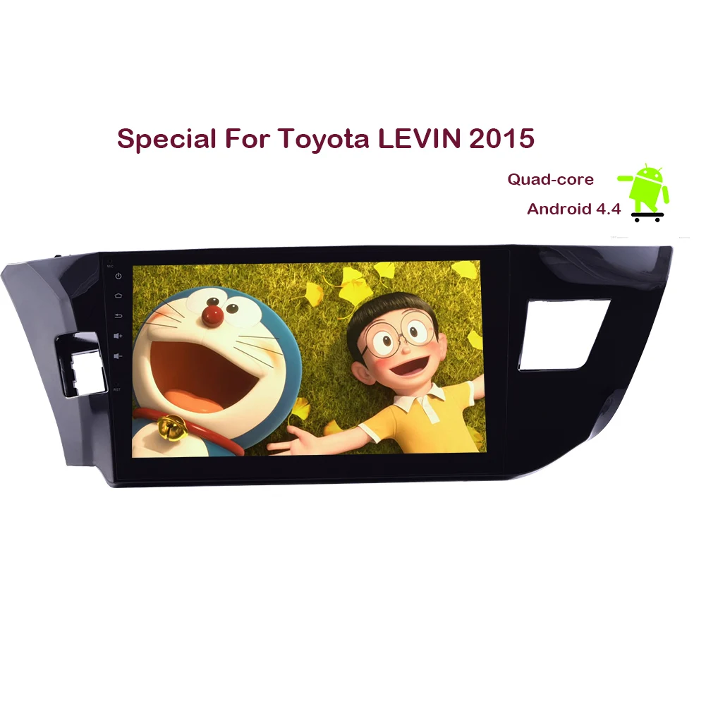 Excellent Android 4.4 Logo GPS Capacitive No-DVD Navigator Radio 10" Car Stereo PC HeadUnit AMP Map SD Mirror OBD2 For Toyota Levin 9