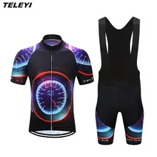 TELEYI бренд черный Pro Велоспорт Джерси наборы мужская велосипедная одежда Ropa Ciclismo MTB велосипедный Джерси Топ нагрудник шорты Лето