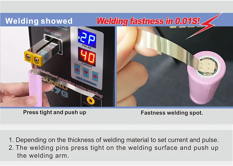 SUNKKO 737 г точечный сварщик 18650 кВт Точный импульсный точечный сварочный аппарат СВЕТОДИОДНЫЙ светильник сварочный аппарат для аккумуляторной батареи точечный сварочный аппарат