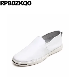 

sneakers new real leather slip on british style hot sale skate luxury men casual footwear trainers genuine high quality white