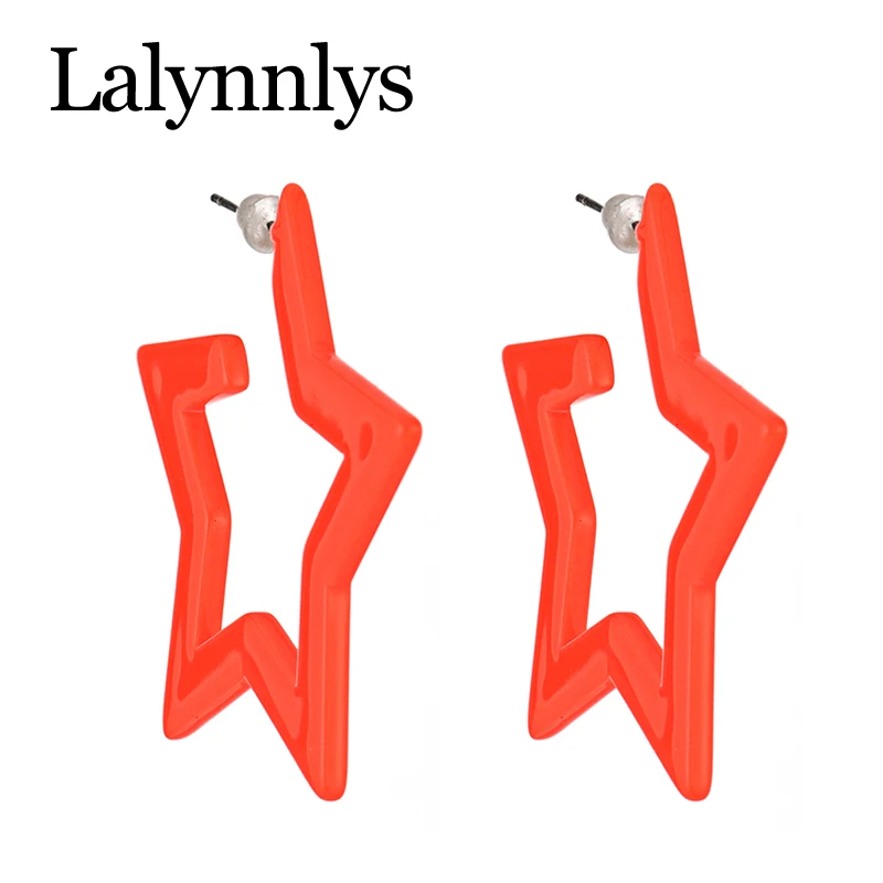 Lalynnlys Новые популярные неоновые цветные серьги подвески в форме звезды для