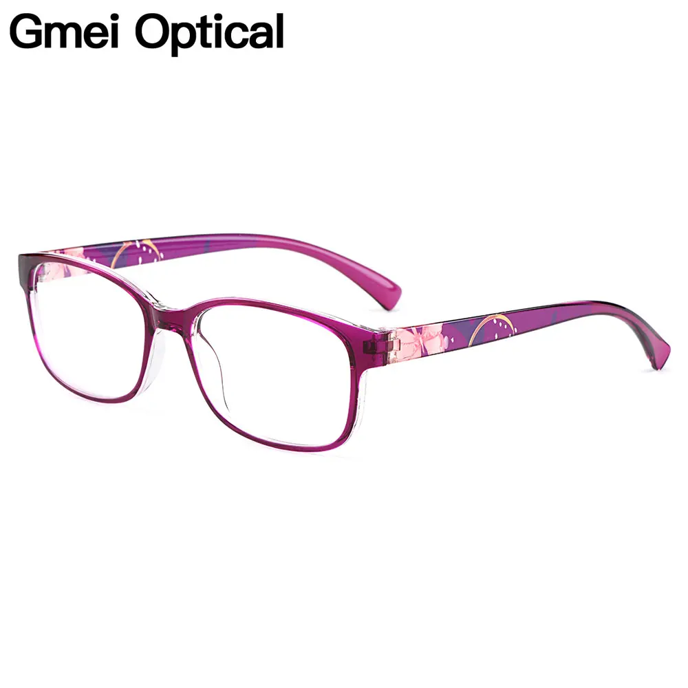 

Gmei Optical Voguish Brand Designer Ultra-Light Oval Purple Women Glasses Frames Prescription Eyeglasses Optical Eyewear H8033