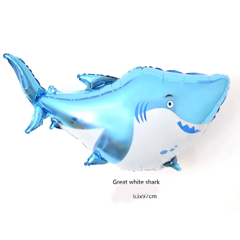 Большая белая акула воздушный шар Осьминог море животное Алюминиевая Пленка воздушный шар гиппокамп надувная Акула Дельфин