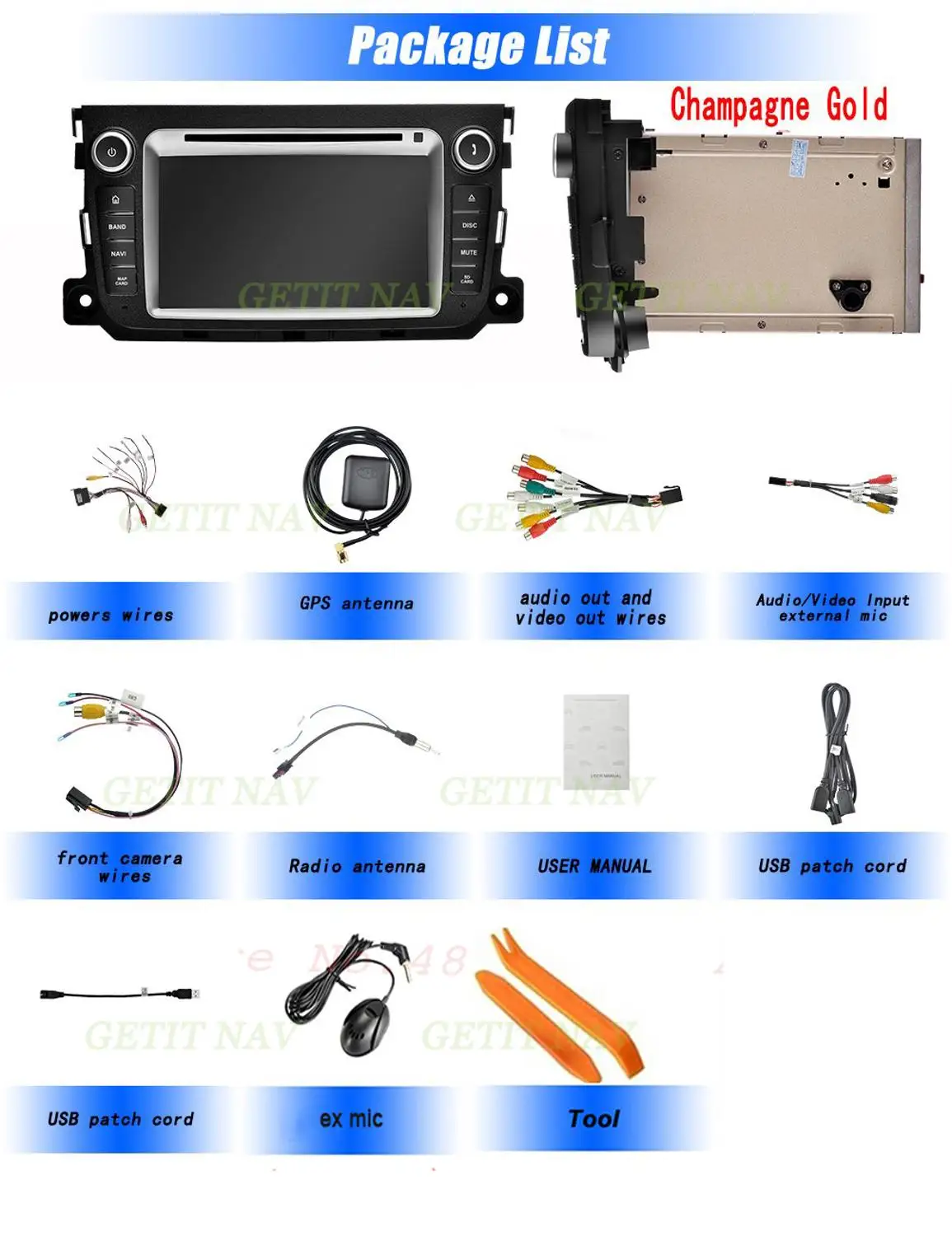 Excellent 4GB+32GB Octa Core Android 9.0 Car DVD Player for Mercedes/Benz Smart Fortwo 2011 -2014 with GPS Radio BT WiFi 4