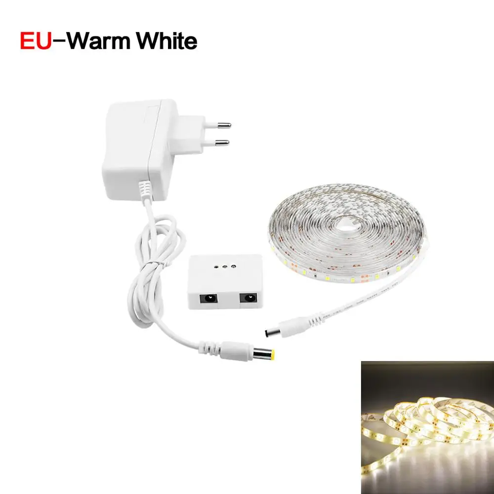 220V 110V Dimmable Switch Hand Sweep Motion Sensor Night light DC12V LED Strip DIY kitchen Bedroom lamp Decoration Illumination - Испускаемый цвет: Warm White-EU Plug