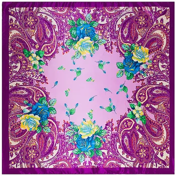 

Bohemia Cashew Flowers Fashion Scarf Square 90cm Women Accessory Scarves Girl's Young Gift Silk Feeling Matching Clothes 90FJ5