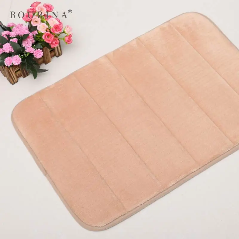 Bourina Memory Foam Floor Bath Mat Coral Velvet Anti slip Bathroom Rug