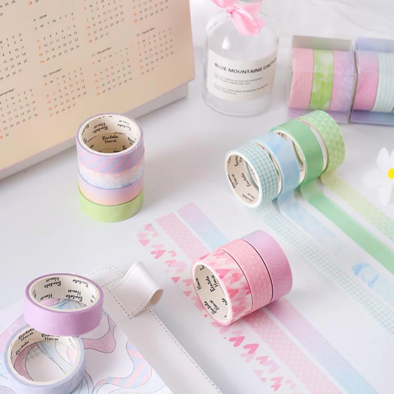 

3 Pcs/pack Kawaii Delicate Pearlescent Heart Rainbow Washi Tape DIY Scrapbooking Sticker Label Craft Stationery Masking Tape