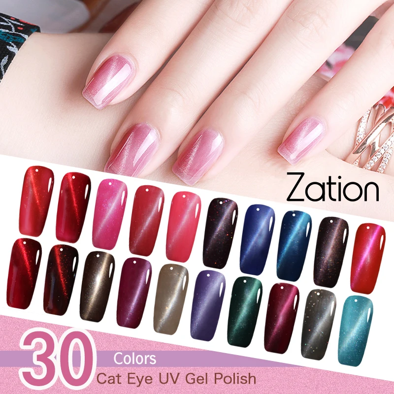 Zation المغناطيس 3D القط عيون 8 مللي مسمار الفن DIY مسمار تصميم الأشعة فوق البنفسجية هلام البولندية تأثير Vernis شبه Permanant Mancire لالمسامير نمط جديد