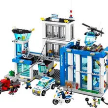 Новинка 890 шт. 10424 полицейский участок строительные блоки набор Вертолет тюрьма ячейка DIY Кирпичи игрушки Совместимые с подарками с 60047 для детей