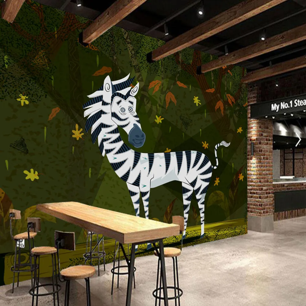 Abstract cartoon zebra children 3d wallpaper papel DE parede,living room tv sofa wall kids' bedroom restaurant bar mural