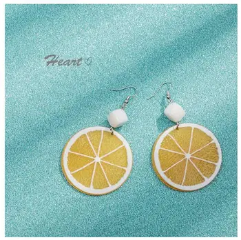 

Qualityed Lemon Fruit Acrylic Earring, Cute Simulation Dangle Drop Earring for Women Girls Fashion Transparent Jewelry Gifts