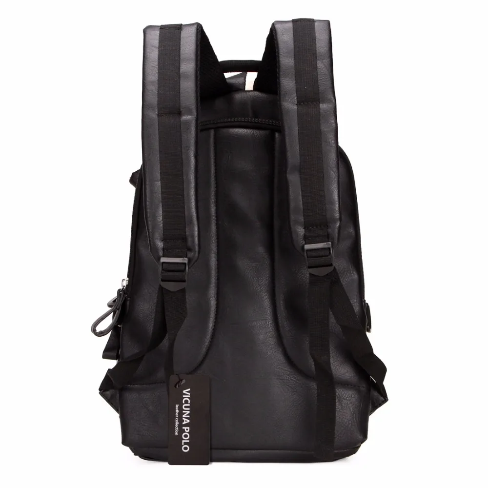 VICUNA POLO Dumpling Shape Patchwork Color Preppy Style Leather Backpack For Men Trendy School Men's Travel Backpack Man Bag