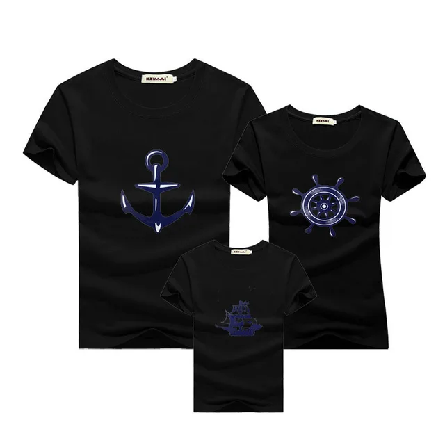 Bebé madre padre hijo de manga corta t camisa ropa madre e
