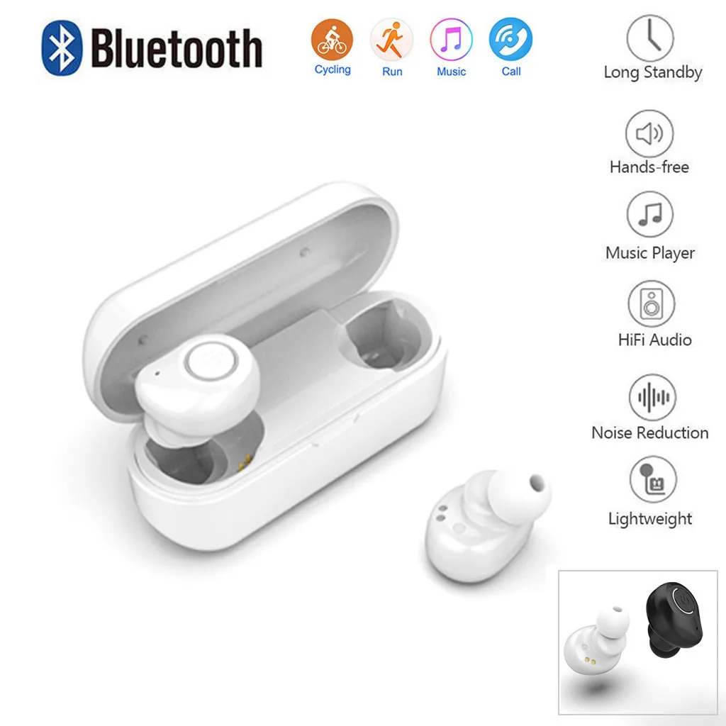 Беспроводные Bluetooth 5,0 мини наушники стерео анти-пот спортивные наушники встроенный микрофон для huawei P30 просо 9 samsung S10