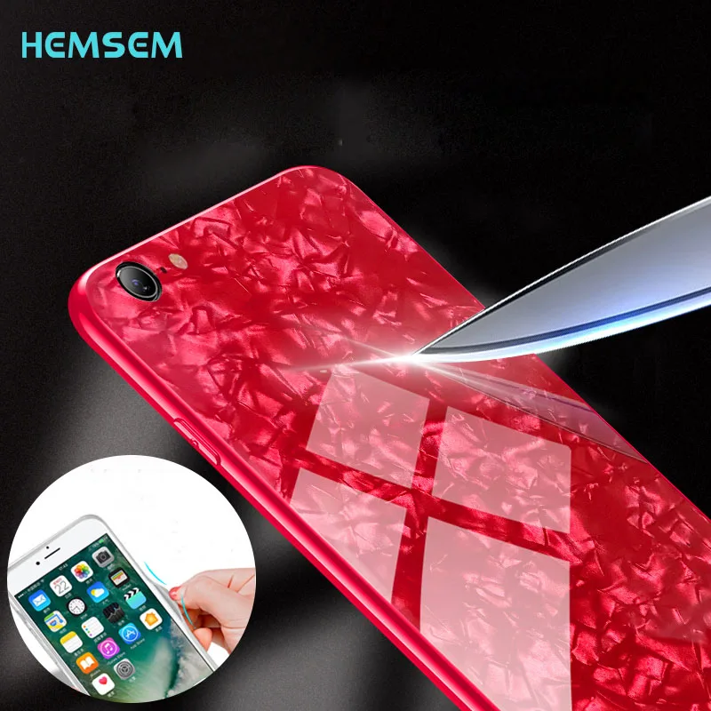 Плюс 8X7 Мода Закаленное Стекло раковины чехол для телефона iphone X 10 6 6s 7 8 плюс сзади