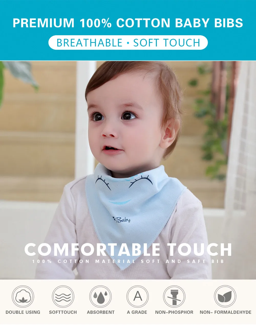 Insular Soft Baby Bibs Burp Cloth Cute Girls Boys Bib Babies Clothing